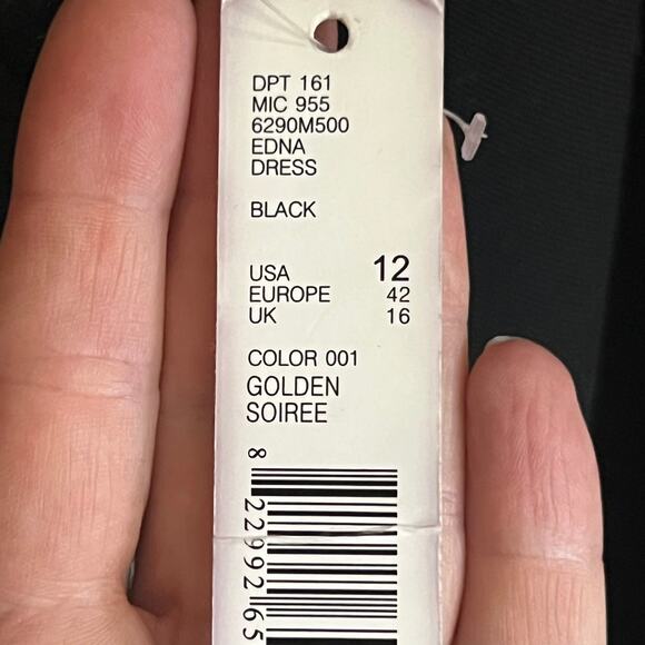 NWT Antonio Melani Size 12 Edna Dress A-Line Sleeveless Metallic Black Lace - Picture 13 of 16